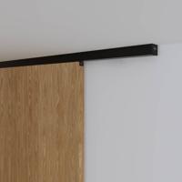 Xperta set 6m rail - Zwart - Plafond opbouw - Dubbele deur - Deurdikte 50-55mm - Dubbele softclose - inbouw manual fix - Set Eindkappen