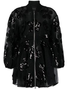 Simone Rocha manteau en tulle à sequins - Noir