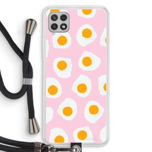 Dancing eggs: Samsung Galaxy A22 4G Transparant Hoesje met koord
