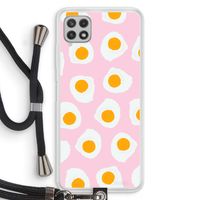 Dancing eggs: Samsung Galaxy A22 4G Transparant Hoesje met koord