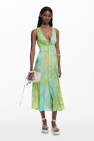 Lange jurk met knopen - GREEN - L