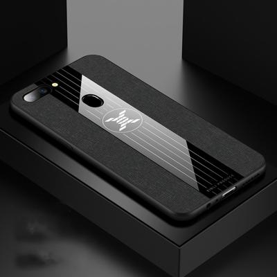 Voor OPPO R11S plus XINLI stiksels doek Textue schokbestendige TPU beschermhoes (zwart)