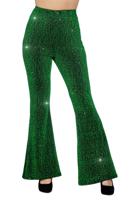 Party glitter broek groen flared