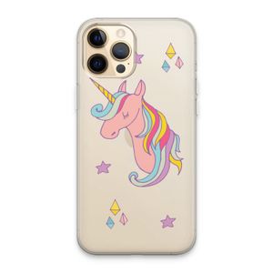 Roze eenhoorn: iPhone 13 Pro Max Transparant Hoesje