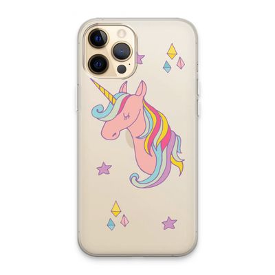 Roze eenhoorn: iPhone 13 Pro Max Transparant Hoesje