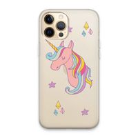 Roze eenhoorn: iPhone 13 Pro Max Transparant Hoesje