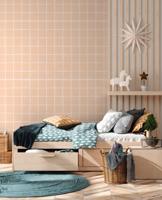 Behang Gentle Grid Rol Terracotta