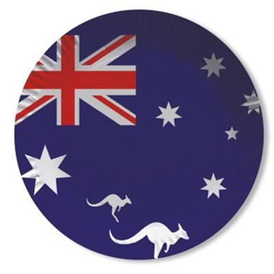 Australie vlag thema wegwerp bordjes - 10x stuks - dia 23 cm - papier