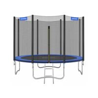 Trampoline met met veiligheidsnet beklede stangen, Nieuw blauw / 366 cm