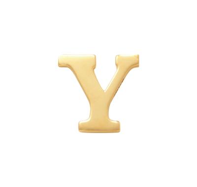 Minimalistische letter oorbelknopje - 14K GOUD - Goud - Y