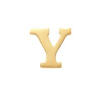 Minimalistische letter oorbelknopje - 14K GOUD - Goud - Y