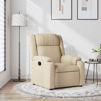Fauteuil verstelbaar stof crèmekleurig