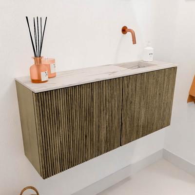 Toiletmeubel Mondiaz Joya Dlux | 90 cm | Meubelkleur Dusk | Faye wastafel Nata Wasbak Rechts | Zonder kraangat(en)