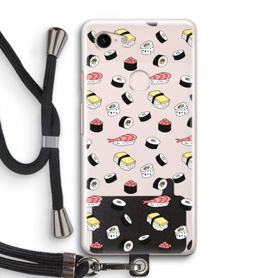 Sushi time: Pixel 3 Transparant Hoesje met koord