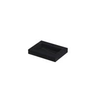 INK Pitch Wastafel Keramische Slab Bak met Drain en Front en Side Skirts 1 Kraangat - 600x450x90 mm - Lauren Black Mat