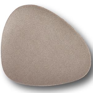Zeller Onderzetters voor glazen - lederlook - 6x - metallic taupe - 12 x 10 cm - glasonderzetters
