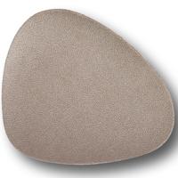 Zeller Onderzetters voor glazen - lederlook - 6x - metallic taupe - 12 x 10 cm - glasonderzetters