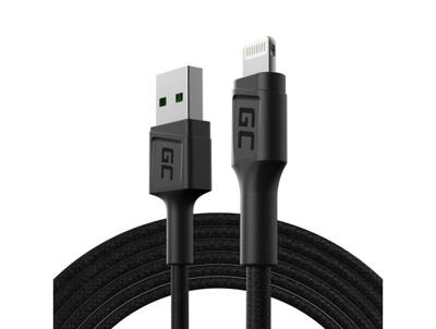 Green Cell KABGC18 Lightning-kabel 2 m Zwart