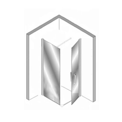 Douchecabine Plieger Panorama 6mm 90x80x200cm (Douchewand en Draaideur) Chroom