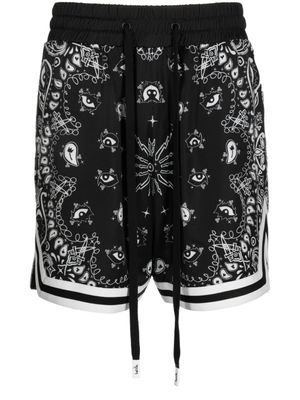 Haculla bermuda en résille à imprimé tie dye - Noir