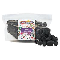 Colorations - pom poms zwart, 100st.