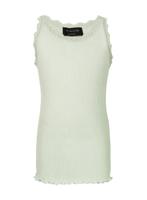 Silk top w/ lace pastel mint