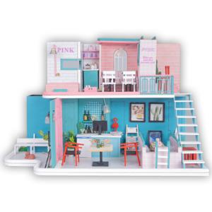 Miniatuurhuis Bouwpakket Groot - Pink Retro Café