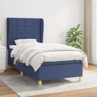 Boxspring met matras stof blauw 100x200 cm