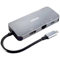 ROLINE USB 3.2 Gen 2 Type C Multiport Docking Station, 4K HDMI, LAN - thumbnail