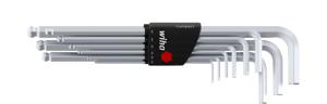 Wiha Stiftsleutelset | in Compact houder | Zeskantkogelkop | 10-delig | mat verchroomd - 1418 - 01418