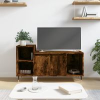 Tv-meubel 100x35x55 cm bewerkt hout gerookt eikenkleurig - thumbnail