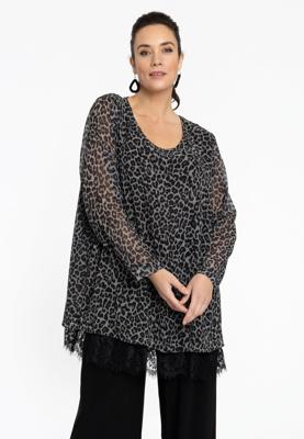 Yoek Tuniek met kant LEONA | Grijs | Maat 54/56