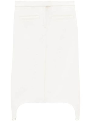 Courrèges jupe mi-longue à bretelles - Blanc