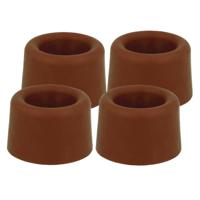 AMIG Deurstopper/deurbuffer - 8x - D40mm - inclusief schroeven - rubber - bruin