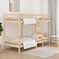 Stapelbedframe zonder matras massief grenenhout 90x190 cm
