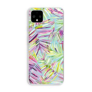 Tropical Palms Blue: Pixel 4 XL Transparant Hoesje