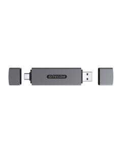 Sitecom MD-1012 geheugenkaartlezer USB 2.0 Type-A/Type-C Grijs