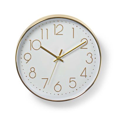 Nedis Wandklok | 300 mm | Kunststof | Goud / Wit | 1 stuks - CLWA015PC30GD CLWA015PC30GD