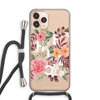 Hello in flowers: iPhone 11 Pro Transparant Hoesje met koord