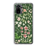 Botanical green sweet flower heaven: Xiaomi Redmi Note 10 Pro Transparant Hoesje