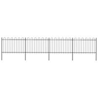 Tuinhek met ronde bovenkant 6,8x1,2 m staal zwart