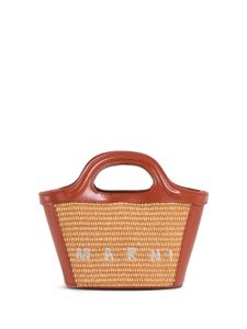 Marni sac cabas Tropicalia en raphia - Marron