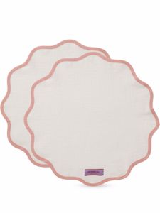 La DoubleJ sets de table Cloud à bords festonnés (lot de 2) - Rose