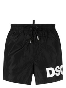 DSQUARED2 short de bain à logo imprimé - Noir