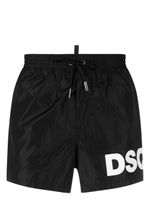 DSQUARED2 short de bain à logo imprimé - Noir - thumbnail