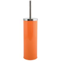MSV Toiletborstel in houder/wc-borstel - metaal - oranje - 38 cm - Toiletborstels - thumbnail