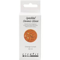 Creativ Company Gespikkeld keramiekglazuur, 999-1060 °c, dekkend, orange sunset, 60 ml/ 1 fles
