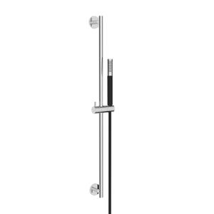 Glijstang set Wiesbaden UniMatch | 75 cm | Incl.Handdouche en Doucheslang | Messing | Rond | Chroom/mat zwart