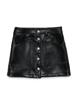 Diesel Kids jupe Gambra à plaque logo - Noir