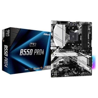 ASRock B550 Pro4 Moederbord Socket AMD AM4 Vormfactor ATX Moederbord chipset AMD® B550
